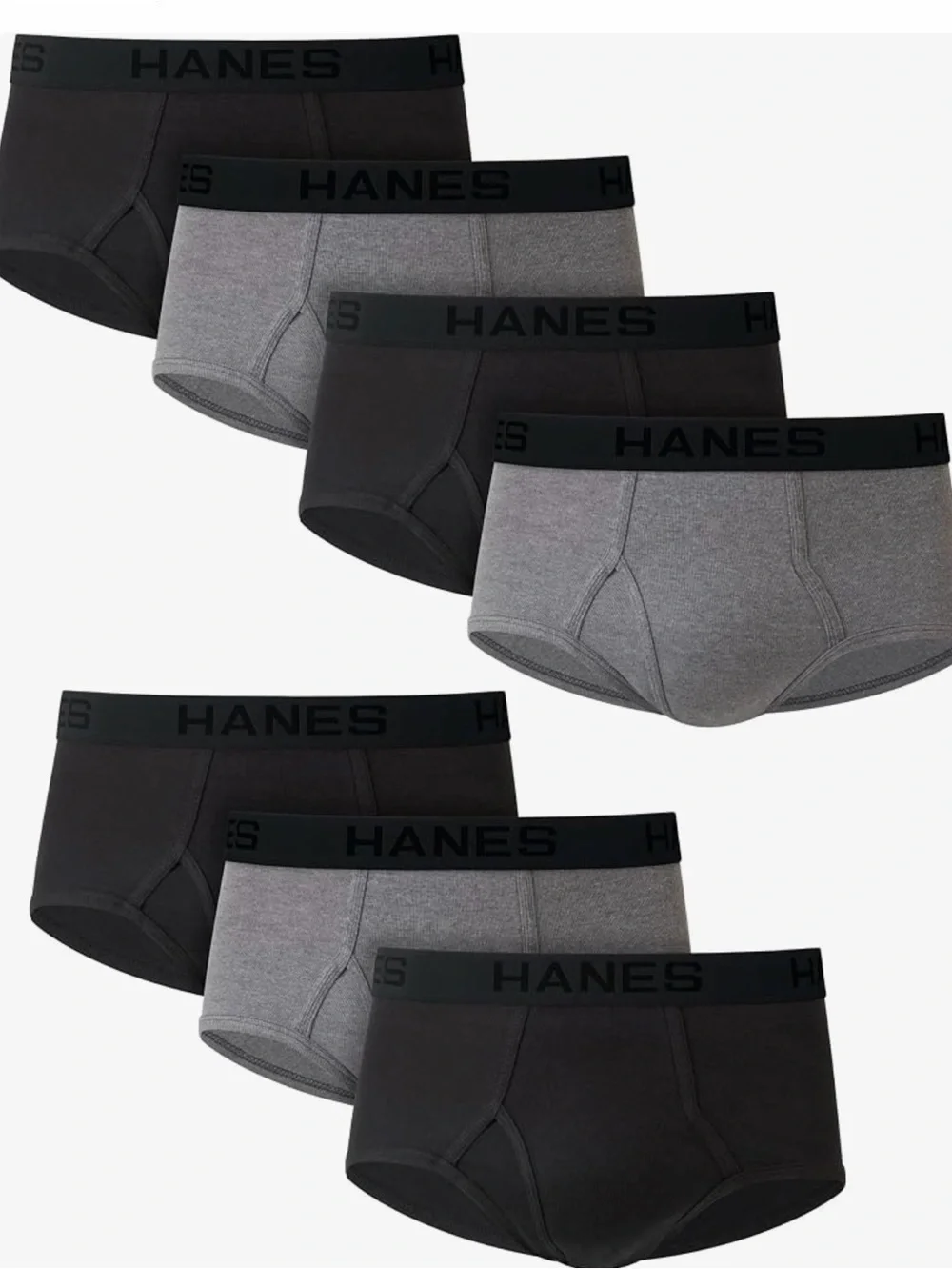 Hanes Men's Briefs Pack in Black & Gray - T2
